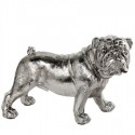 Figura decorativa perro Bulldog plateado