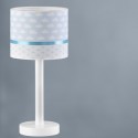 Lámpara de mesa infantil Nubes pantalla textil blanco y azul