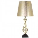 Lámpara sobremesa Augusta metal dorado con pantalla pan de oro