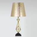 Lámpara sobremesa Augusta metal dorado con pantalla pan de oro