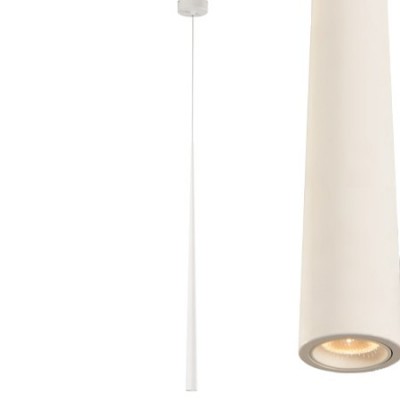 Colgante LED moderno Bendis blanco en metal