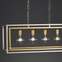Lámpara farol Caliope cuatro luces metal plata envejecida y oro