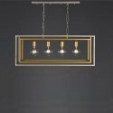 Lámpara farol Caliope cuatro luces metal plata envejecida y oro