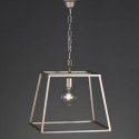 Colgante tipo farol Dorota una luz en metal plata envejecida