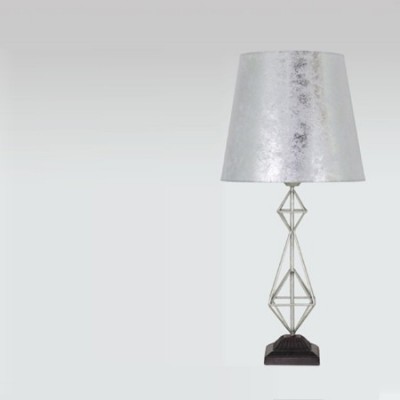 Lámpara de mesa Augusta metal con pantalla plateada