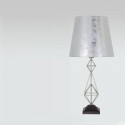 Lámpara de mesa Augusta metal plata con pantalla plateada