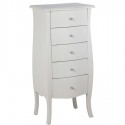 Sinfonier blanco en madera con cinco cajones