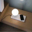 Sobremesa Niko LED blanco regulable con cargador inalámbrico y USB