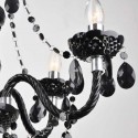 Lámpara Chandelier clásica color negro seis luces