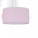 Colgante infantil Afrodita pantalla textil rosa con estrellas blancas