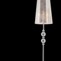 Lámpara de pie metal cromo con pantalla alta y bolas decorativas