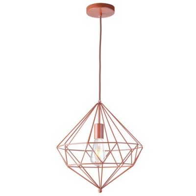 Lámpara de colgar geométrica estilo vintage en metal oro rosa