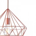 Lámpara de colgar geométrica estilo vintage en metal oro rosa