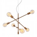 Lámpara moderna de techo metal cobre con seis luces