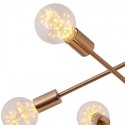Lámpara moderna de techo metal cobre con seis luces