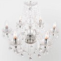Lámpara chandelier seis luces acrílico transparente