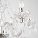Lámpara chandelier seis luces acrílico transparente