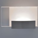 Lámpara pared LED níquel satinado y metacrilato transparente y opal