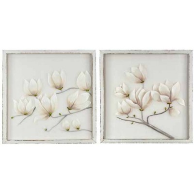 Set  2 cuadros con flores blancas