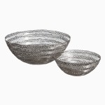 Set de 2 centros de mesa en color metal plateado