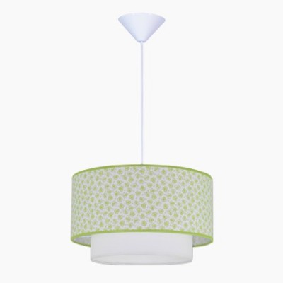 Lámpara de techo juvenil con motivo de flores color verde
