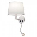 Aplique con pantalla color blanco con brazo extensible led