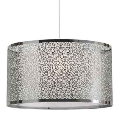 Lámpara colgante con doble pantalla en metal calado