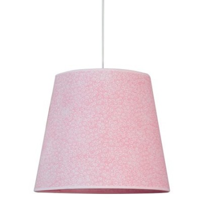 Lámpara de techo colgante en color rosa con dibujos de espirales