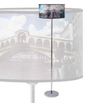 Lámpara pie de salón en cromo Venecia