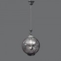 Lámpara colgante Demetrius esférica cristal difuminada en plata vieja