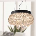 Lámpara de techo Sheffield anillos metálicos con detalles y lágrimas de cristal