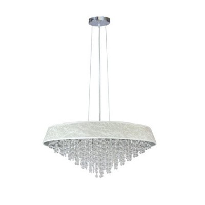 Lámpara tono beige con lágrimas cristal