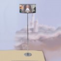 Lámpara de pie juvenil en cromo con pantalla estampada motivo Estambul