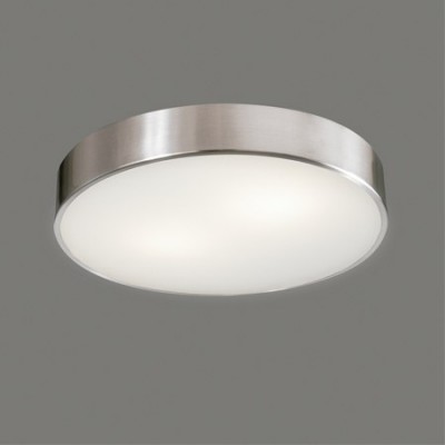 Plafón LED Dins redondo acabado en blanco y níquel satinado