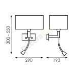 Aplique LED Benet dos luces acabado níquel satinado