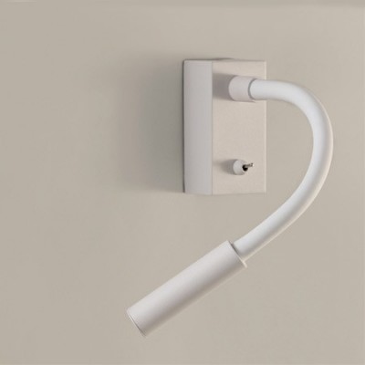 Aplique LED Cio en blanco con brazo flexible