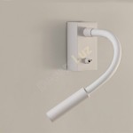 Aplique LED Cio en blanco con brazo flexible