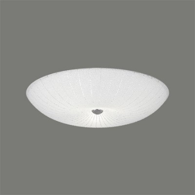 Plafón LED Sol redondo en cristal craquelé opal con rayas