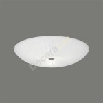 Plafón LED Sol redondo en cristal craquelé opal con rayas