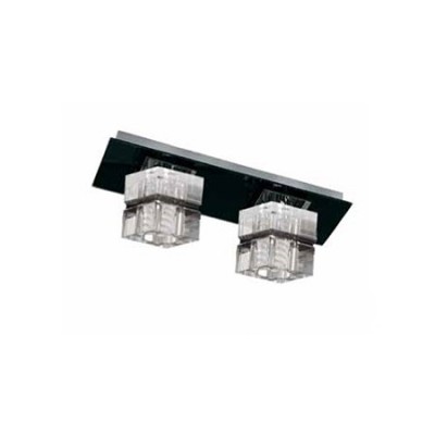 Regleta Zander Cube dos luces en cristal negro