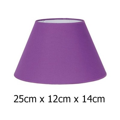 Pantalla de lámpara color morado con forma cónica de 25 cm