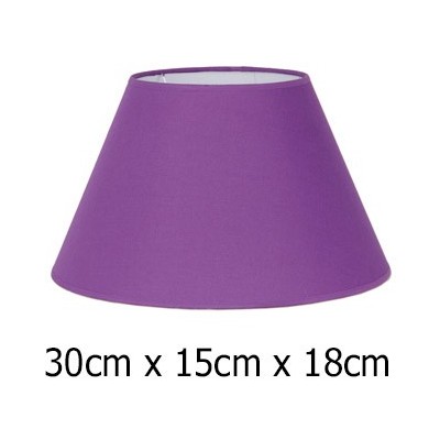 Pantalla lámpara tejido Cotonet en morado de forma cónica 30 cm