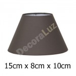 Pantalla Cotonet marrón cónica 15 cm para lámpara