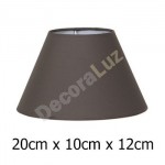 Pantalla lámpara cónica en Cotonet marrón 20 cm