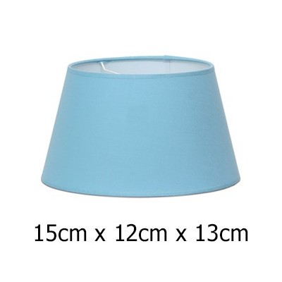 Pantalla azul claro para lámpara en tejido Cotonet de 15 cm