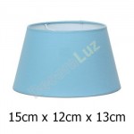 Pantalla azul claro para lámpara en tejido Cotonet de 15 cm