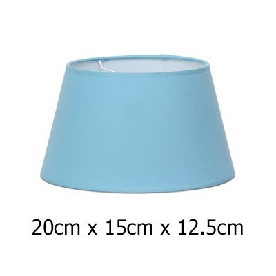 Pantalla de lámpara cónica abierta en azul claro tejido Cotonet de 20 cm