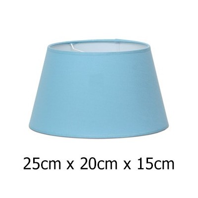 Pantalla de lámpara en azul claro cónica abierta de 25 cm