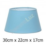 Pantalla de lámpara en color azul claro con forma cónica abierta de 30 cm