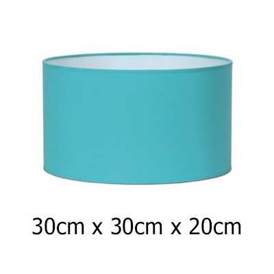Pantalla para lámpara en color turquesa con forma cilíndrica de 30 cm